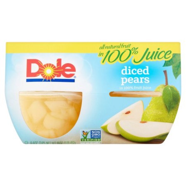 Dole Diced Pears In 100% Juice - 4 CT