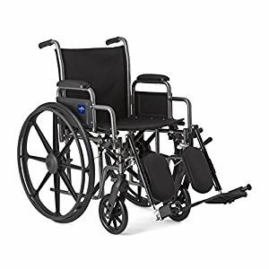 Medline Comfort Driven Wheelchair w/Removable Desk Arms and Elevating Leg Rests, 18