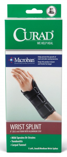 Curad® Wrist Splints with Microban, S/M