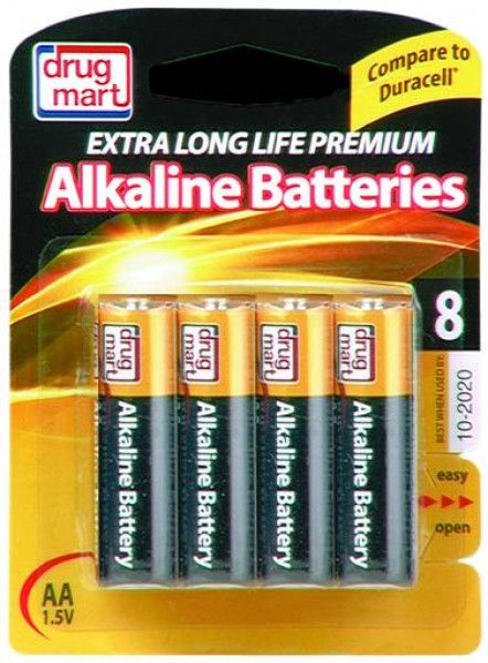 DDM Gold Top Batteries AA 8 Pack