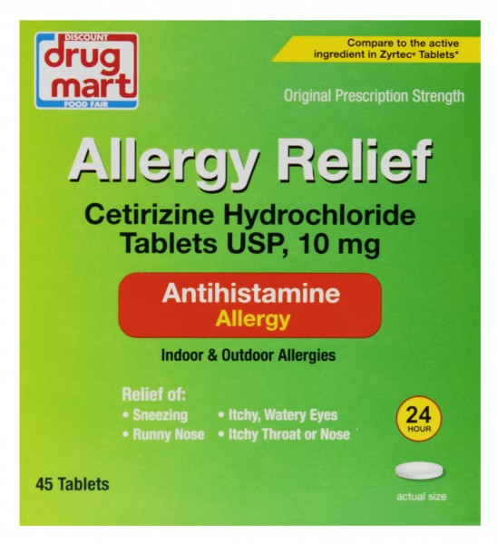 DDM Allergy Relief Cetirizine Hydrochloride Tablets