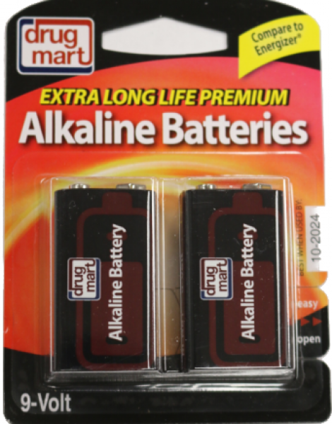 DDM Alkaline Battery 9-Volt Two Pack