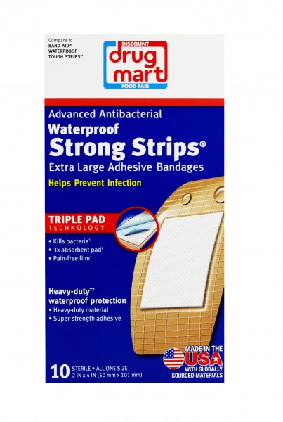 DDM Antibacterial Smart-Flex Extra Large Adhesive Bandages 2 3/4 « Discount  Drug Mart