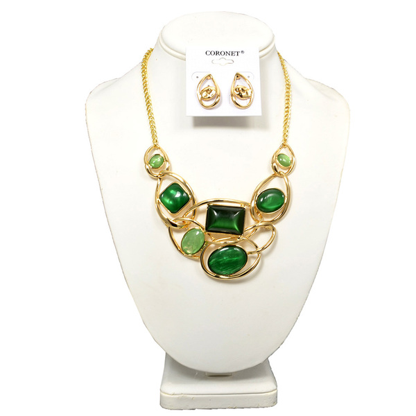 Coronet Gold & Green Statement Set