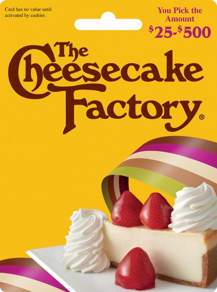 Cheesecake Factory Gift Card, $25-$500
