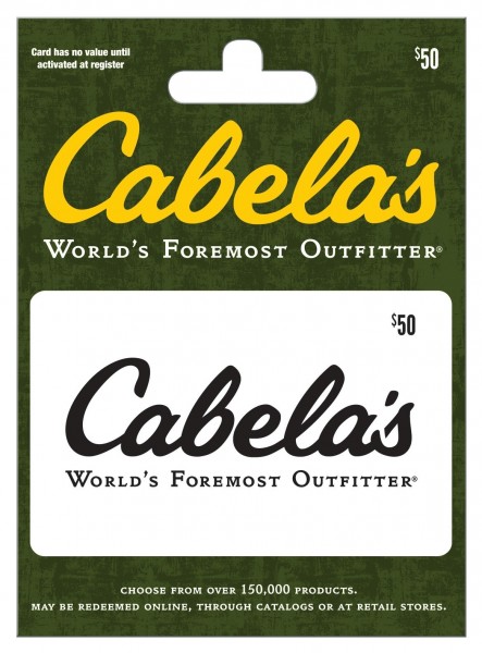Cabelas Gift Card, $50