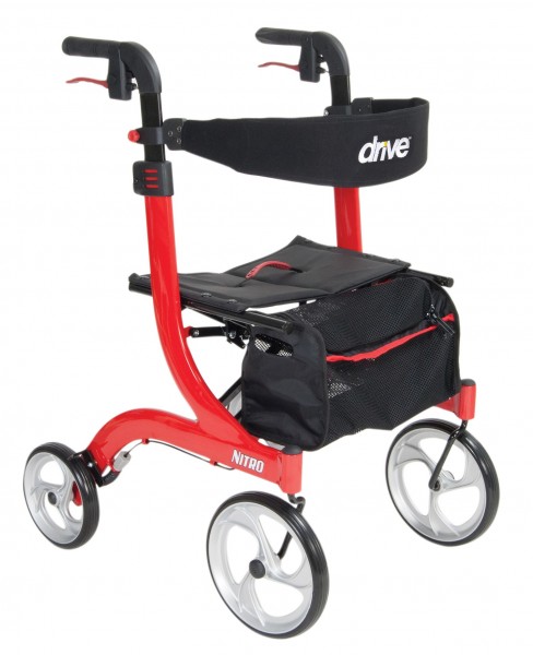Drive Medical Euro Style Rollator Walker, Red