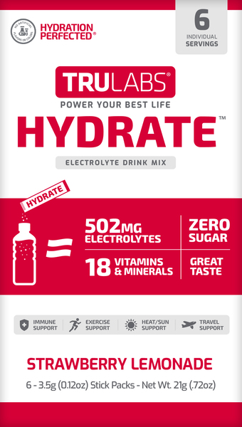 TruLabs Hydrate Electrolyte Drink Mix Strawberry Lemonade