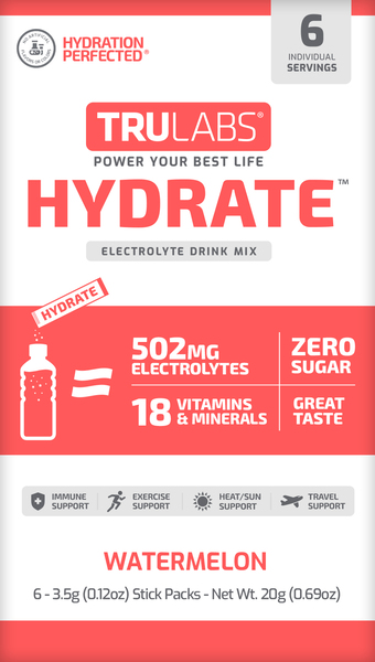 TruLabs Hydrate Electrolyte Drink Mix Watermelon