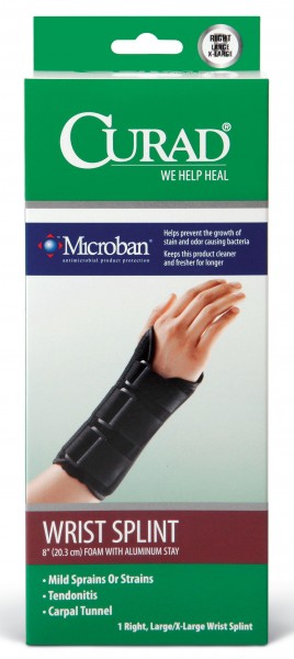 Curad® Wrist Splint with Microban, LG/XL, Right Hand