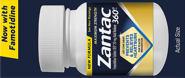 Zantac 360 Acid Reducer, Maximum Strength, 20 mg, Tablets 