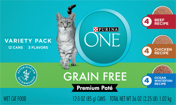 Purina One Cat Food Wet Grain Free Premium Pate Variety Pack