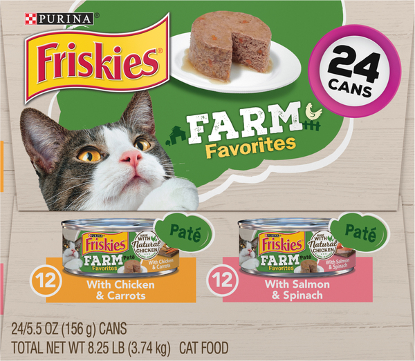 Friskies Cat Food Chicken Carrots Salmon Spinach Pate