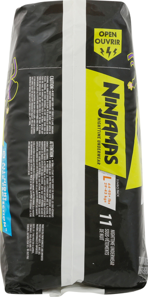 Ninjamas Nighttime Underwear, L (64-95+ lbs), Jumbo Pack 11 underwear