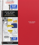 Five Star Notebook, 3 Subject, College Ruled, 150 Sheets