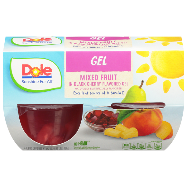 Dole Mixed Fruit, in Black Cherry Gel, Cups