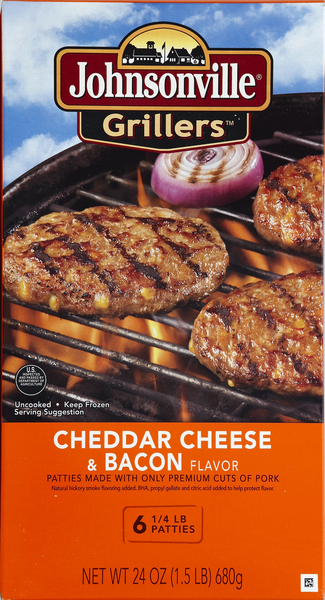 Johnsonville Patties, Cheddar Cheese & Bacon Flavor