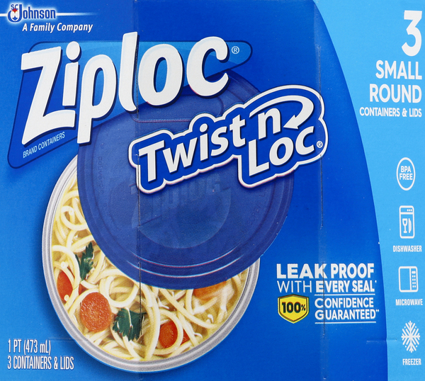 Ziploc Containers & Lids, Small Round