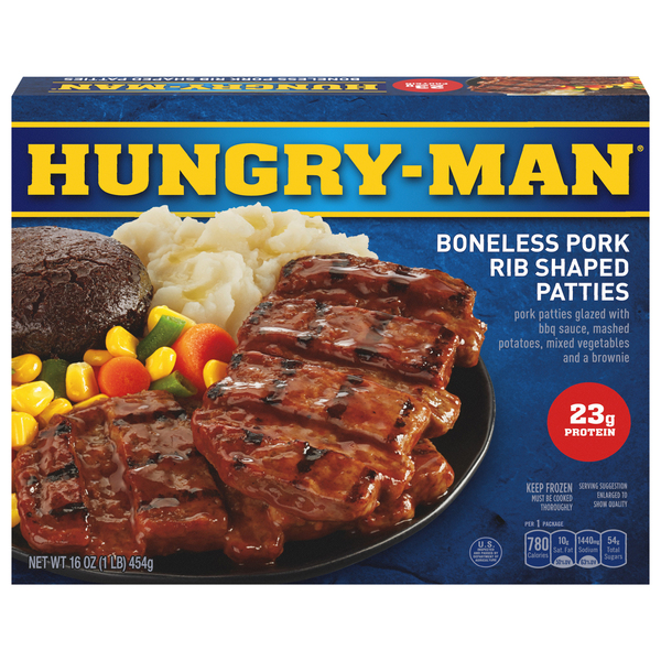 Hungry-Man Boneless Pork Rib, Shaped Patties