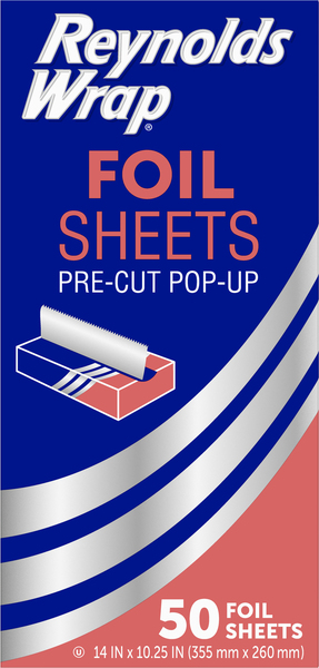 Reynolds Kitchens Foil Sheets, Pre-Cut Pop Up, 14 In x 10.25 In
