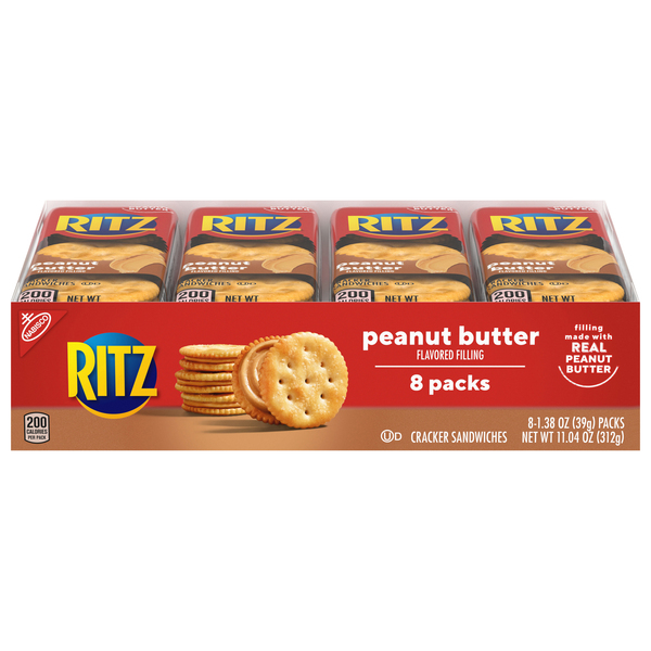 Ritz Cracker Sandwiches, Peanut Butter, 8 Packs