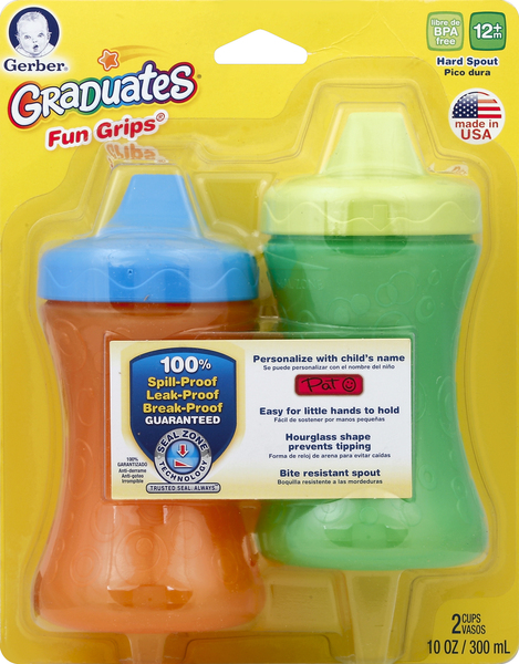 Nuk Fun Grips Cups, Hard Spout, 10 Ounce - 2 cups