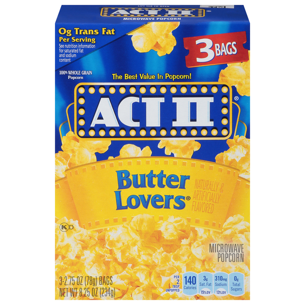 Act II Microwave Popcorn, Butter Lovers