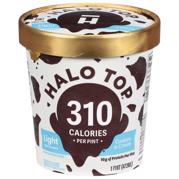 Halo Top Ice Cream, Light, Cookies & Cream