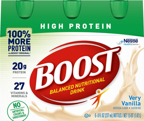 Boost Nutritional Drink, Complete, High Protein, Very Vanilla