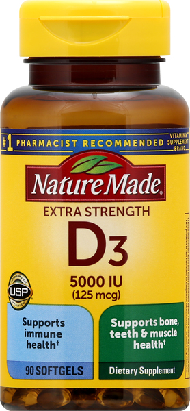Nature Made Vitamin D3, Extra Strength, Softgels