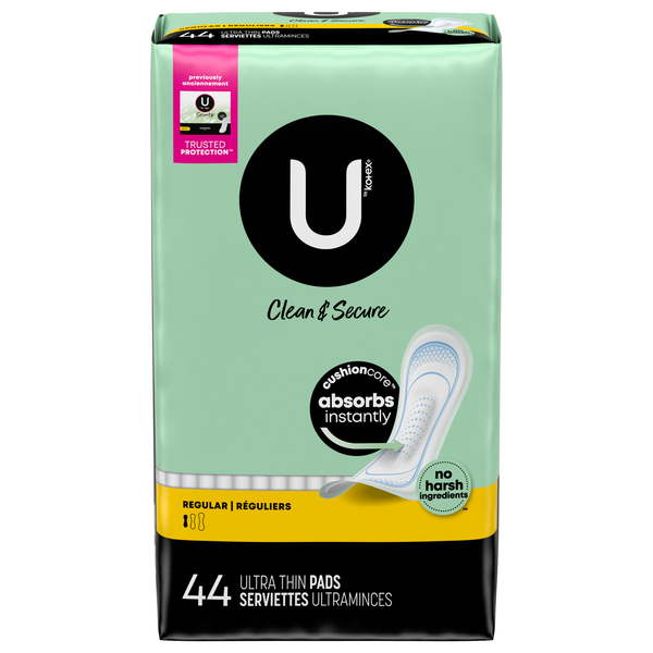U by Kotex Pads, Ultrathin, Regular, Clean & Secure