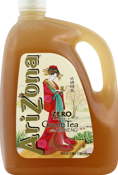 AriZona Green Tea, Zero Calorie, with Ginseng