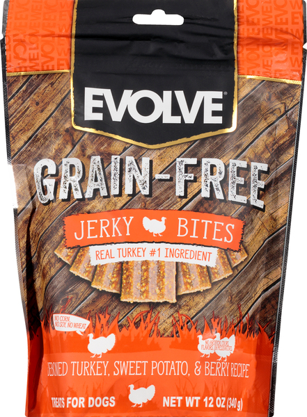Evolve Jerky Bites, Grain-Free, Deboned Turkey, Sweet Potato & Berry Recipe