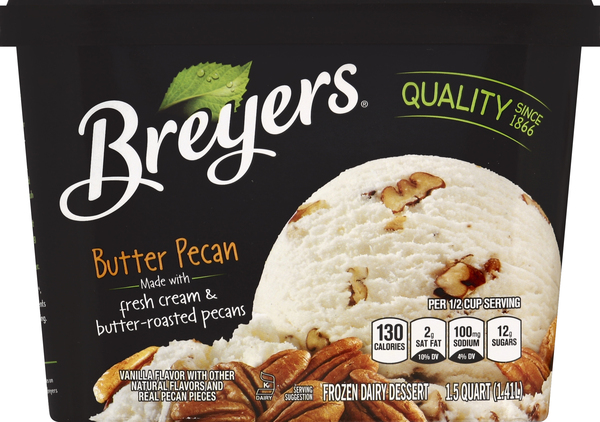 Breyers Frozen Dairy Dessert, Butter Pecan