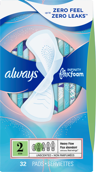 Always Pads, Heavy Flow, Unscented, Size 2