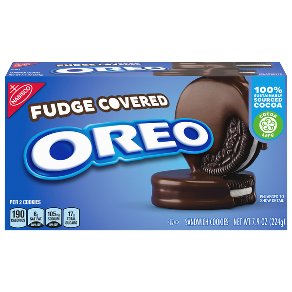 Oreo Sandwich Cookies, Fudge Covered