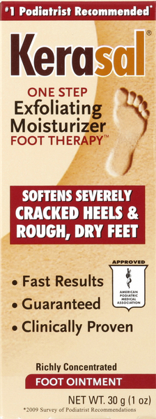 Kerasal Foot Ointment, Exfoliating Moisturizer, One Step