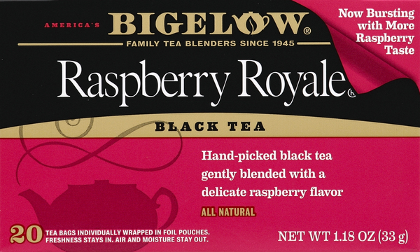 Bigelow Black Tea, Raspberry Royale, Bags