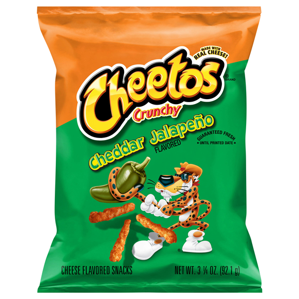 Cheetos Cheese Flavored Snacks, Cheddar Jalapeno Flavored, Crunchy