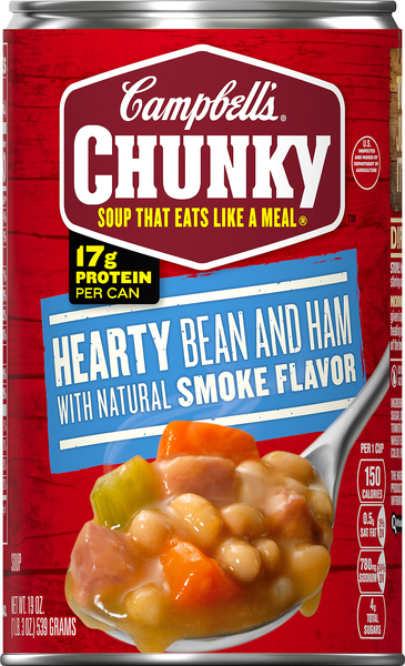 Campbell's® Chunky® Hearty Bean and Ham with Natural Smoke Flavor Soup, 19 oz.