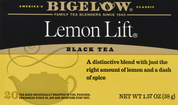 Bigelow Black Tea, Lemon Lift, Bags