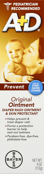 A+D Diaper Rash Ointment & Skin Protectant, Original Ointment
