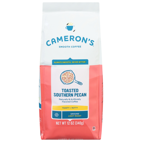 Cameron's Coffee, Smooth, Ground, Light Roast, Toasted Southern Pecan