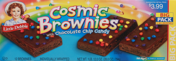 Little Debbie Brownies with Chocolate Chip Candy, Cosmic, Big Pack