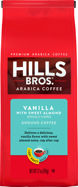 Hills Bros. Coffee, 100% Arabica, Ground, Light Roast, Vanilla with Sweet Almond