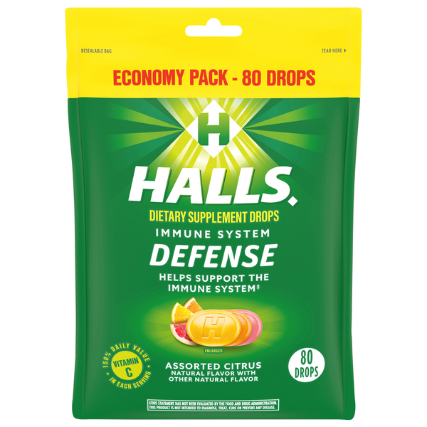 Halls Immune System Defense, Assorted Citrus, Economy Pack