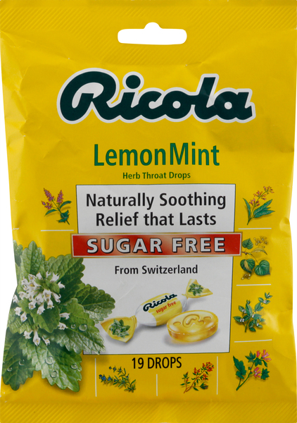 Ricola Herb Throat Drops, Sugar Free, Lemon Mint