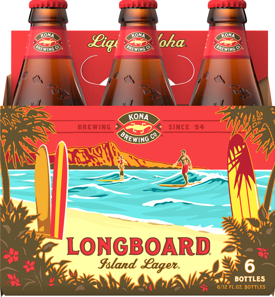 Kona Brewing Co Beer, Island Lager, 6 Pack