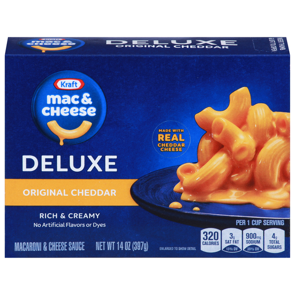 Kraft Macaroni & Cheese Dinner, Original Cheddar, Deluxe