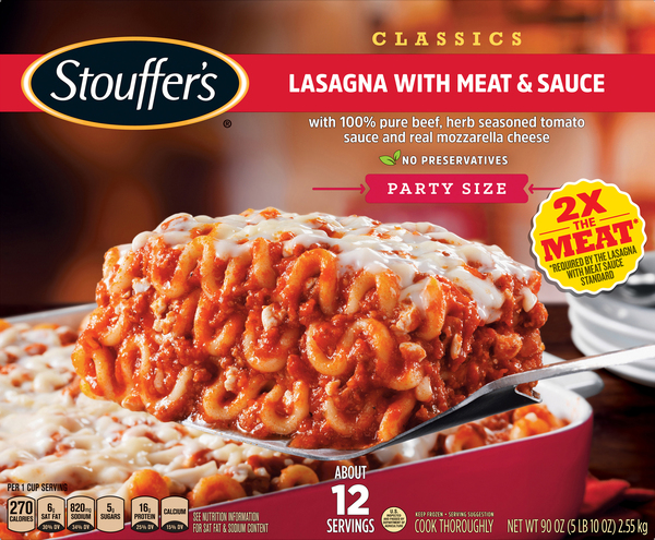 Stouffer's Lasagna, with Meat & Sauce, Party Size